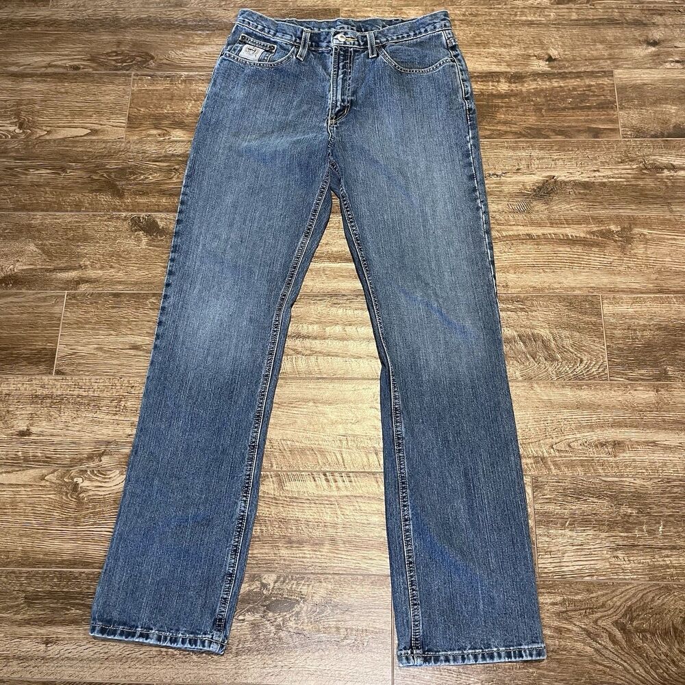 Cinch Silver Label Jeans Mens 32x34 Slim Straight Blue Medium Wash MB98034001